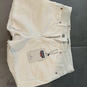 Denizen from Levi's White Jean Shorts Distressed Cut-Off Style